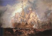 Joseph Mallord William Turner Sea fight France oil painting artist